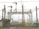 The home signals at Odate installed on the gantry.