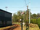 A starter semaphore stands alone at the exit of Kosaka yard.