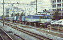 An EF65 hauled freight train, at Fujisawa station