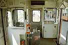 The interior of a diesel railcar