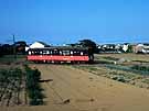 Most parts of the line run through sandy landscapes surrounded with vegetables fields