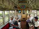 The interior of a Hokusei Line train