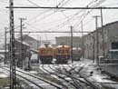 Muramatsu depot in a snowfall