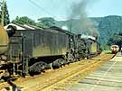 Resting at Takaya Station is a double-headed freight train after C58 187 + C58 401