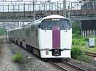 215 series double-deck EMU approaches Shin-Kawasaki station