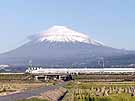 Sinkansen 700 series passing in front of Mt. Fuji