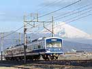 Izuhakone Railway series 3000 with Mt. Fuji on the background