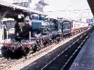 Steam train Asoboy behind steam engine 58654 at Kumamoto