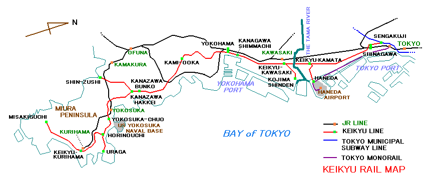 Rail map of Keikyu